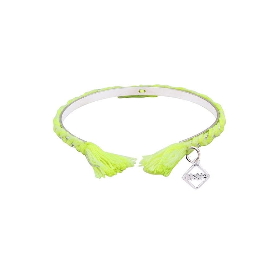 FriendCHIC Bracelet - Neon yellow with silver bracelet