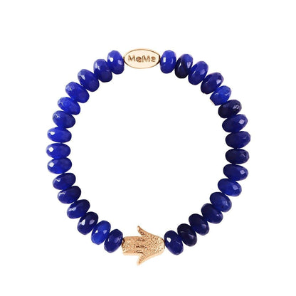 High five men's bracelet - Blue with gold