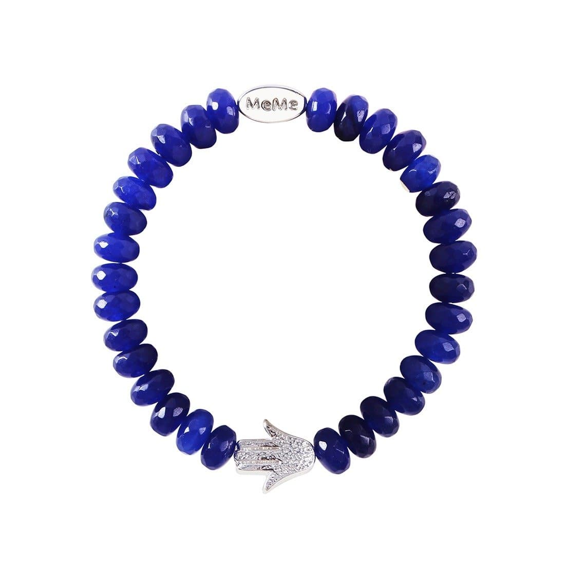 High five men's bracelet - Blue with silver