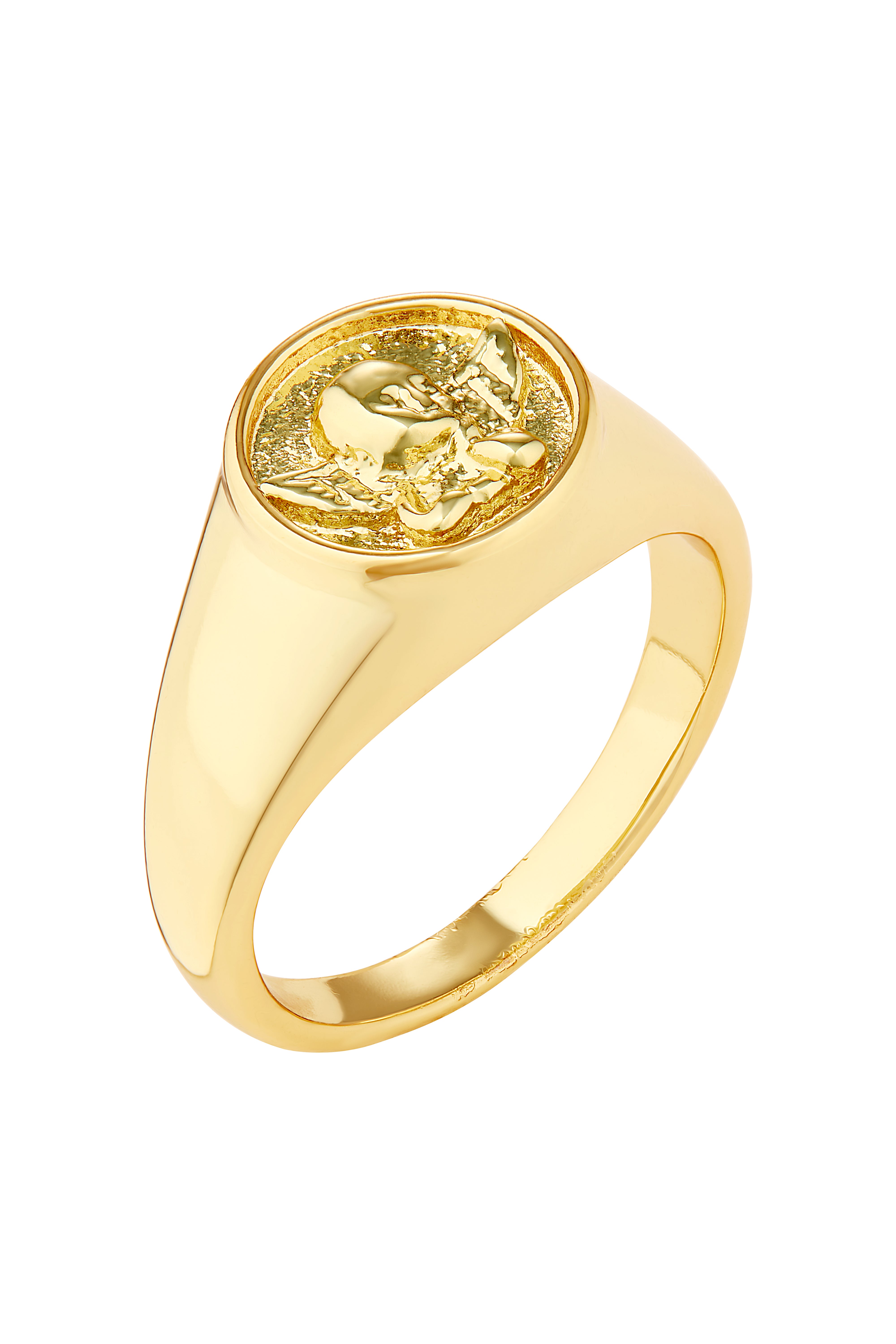 Coin Rings Angel Angel Coin Signet Ring – MeMe London
