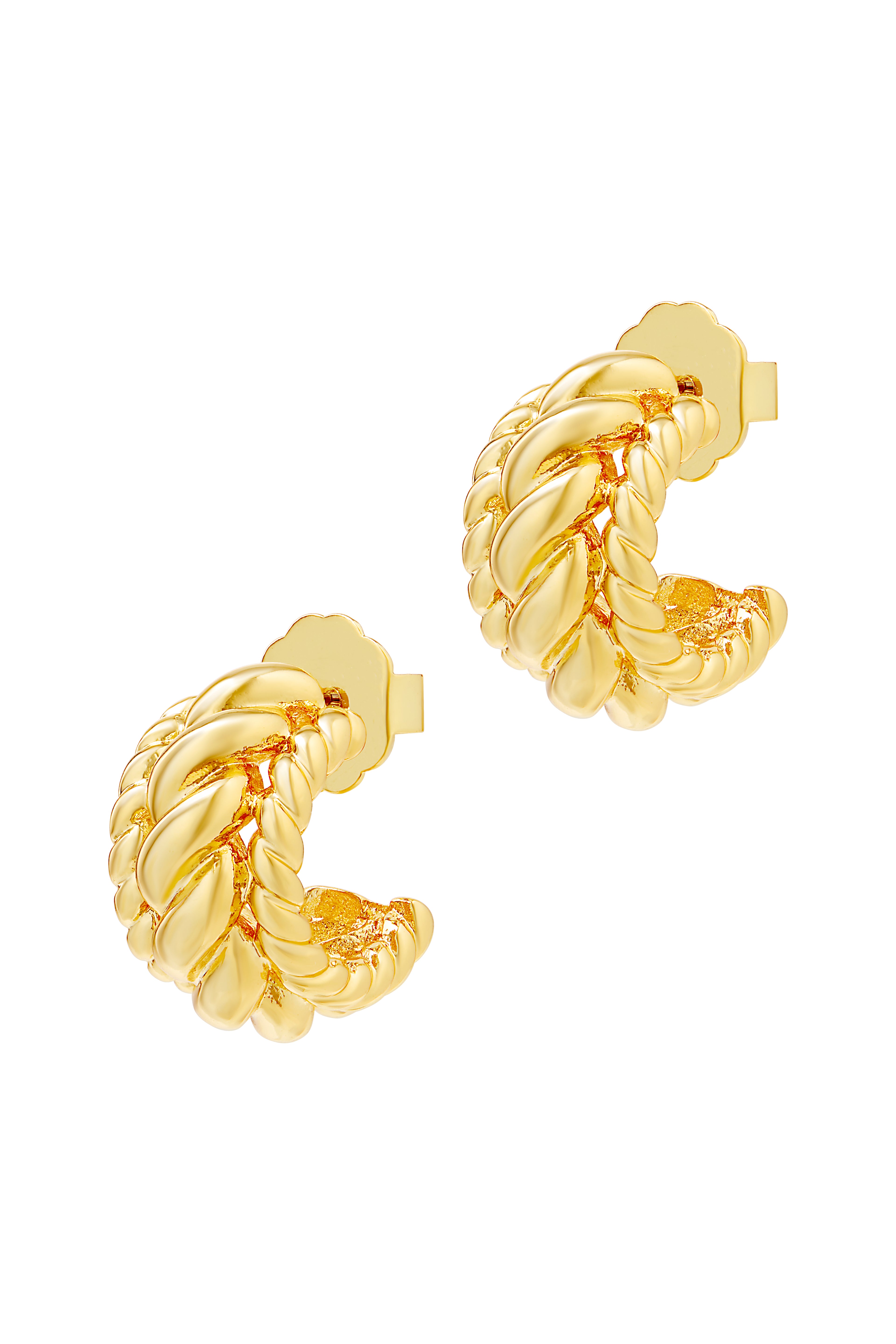 Chunky Woven Gold Earrings