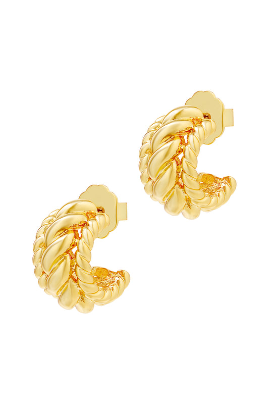 Chunky Woven Gold Earrings