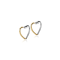 Two-Tone Heart Hoops