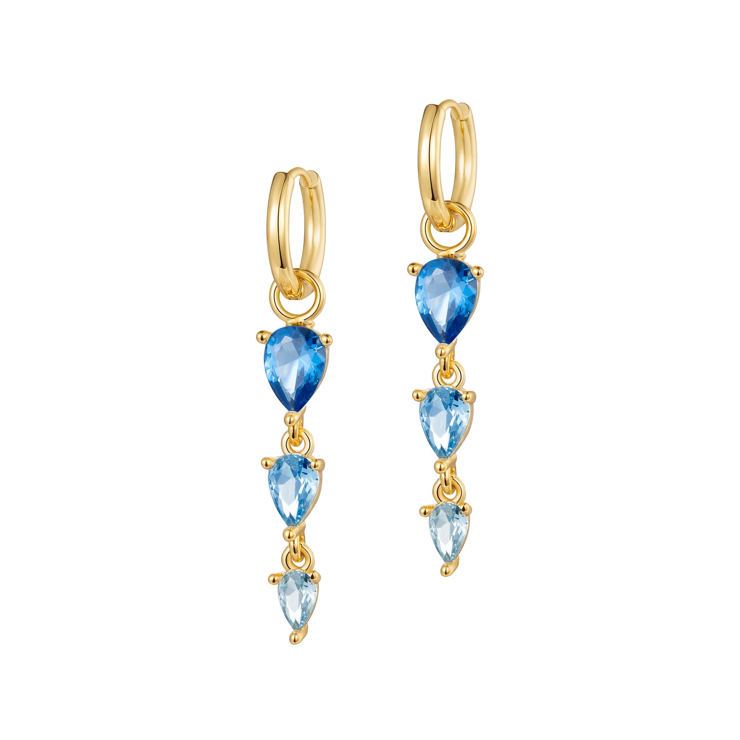 Dew Drops Dangle Earrings - Blue