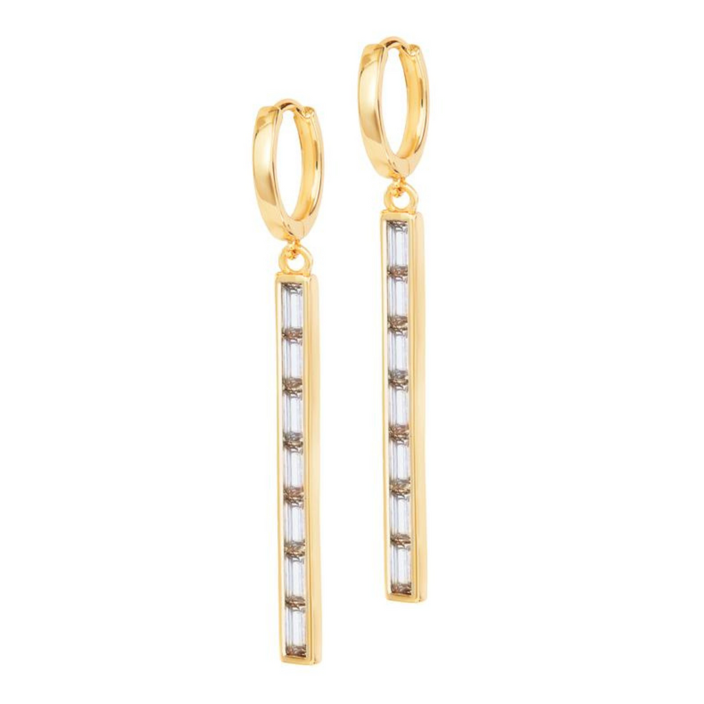 Diamond Bricks Earrings - Gold