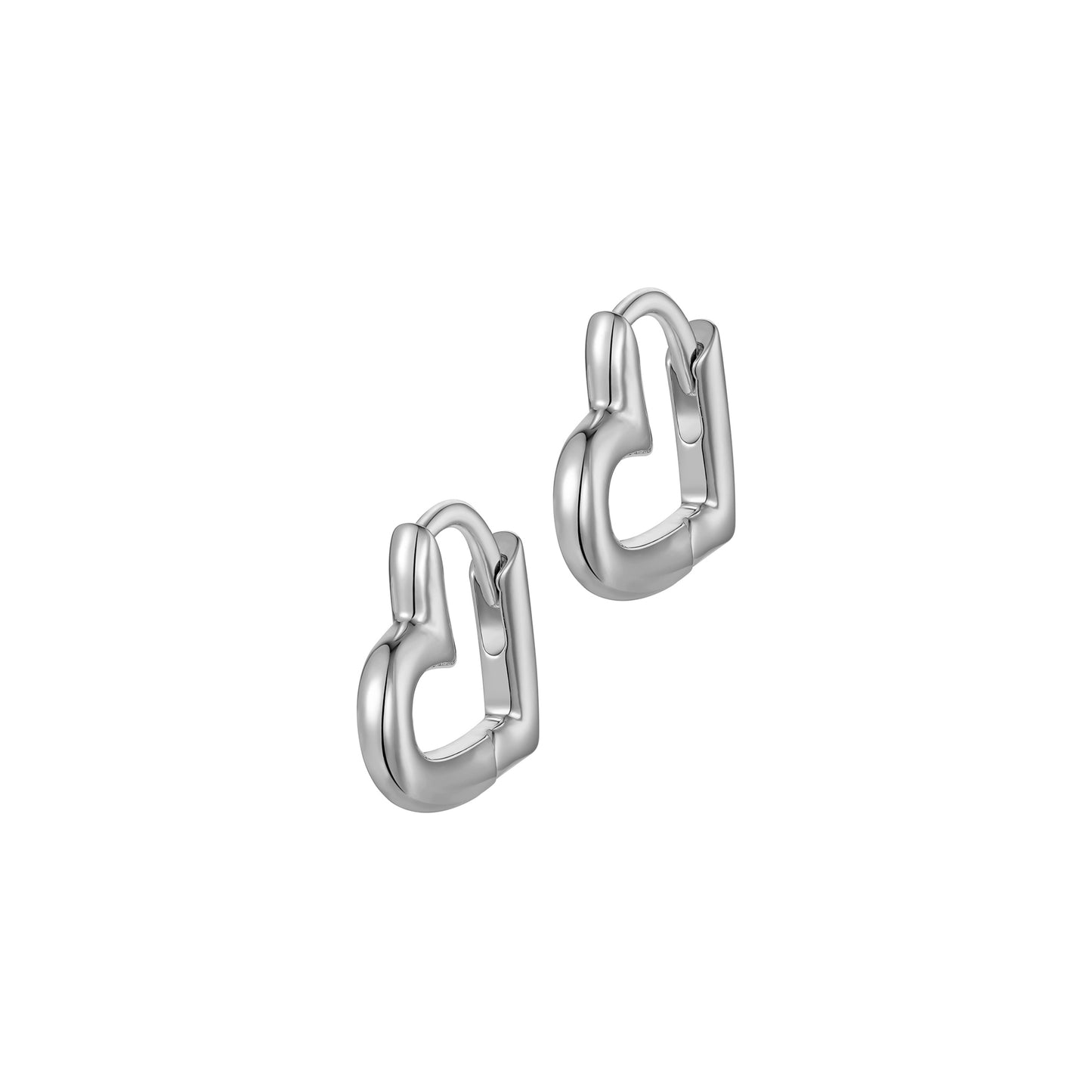 Locked In Love Earrings - White Gold