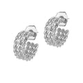 Triple Twist Earrings - White Gold