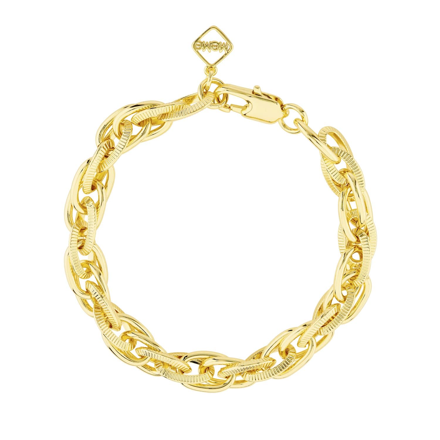 Shiny Oval Link Bracelet, 14K Yellow Gold
