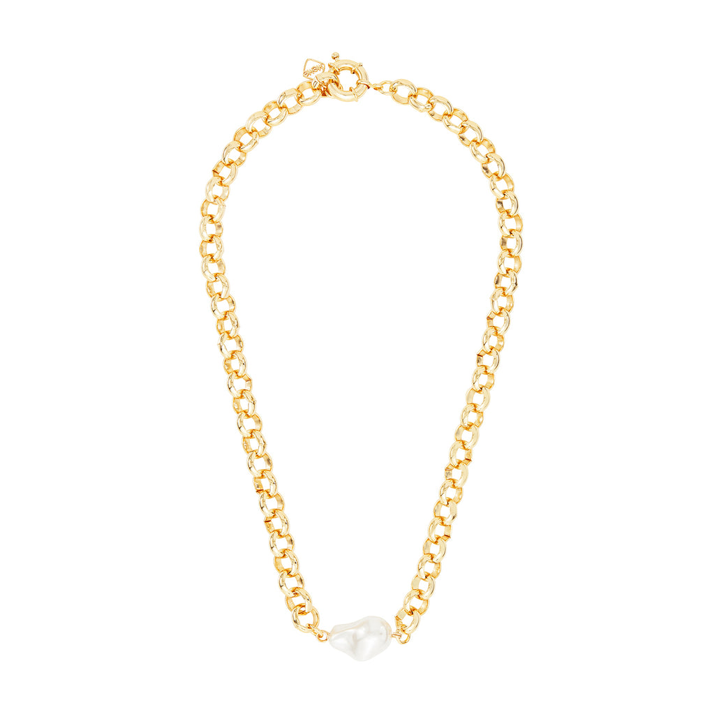 Multilayer Thick Chain Pearl Necklace – FANE Jewelry