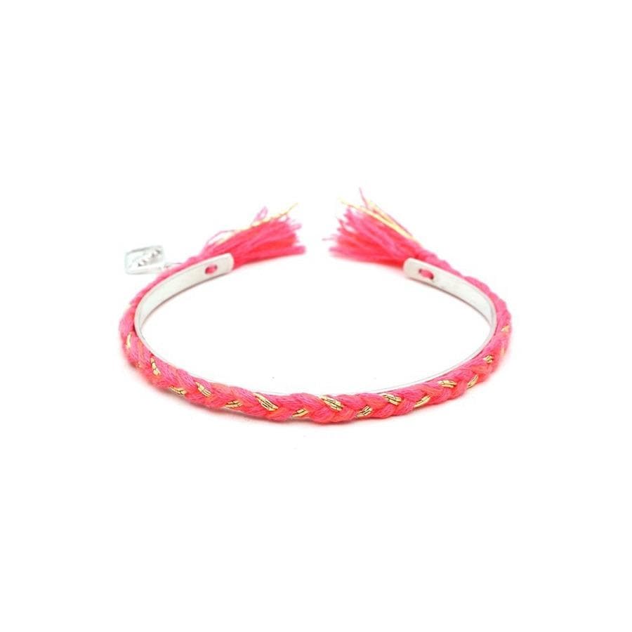 FriendCHIC Bracelet - Hot pink with silver bracelet