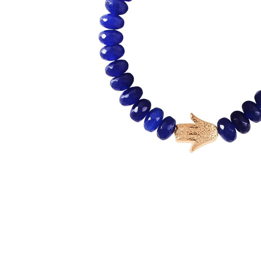 High five men's bracelet - Blue with gold