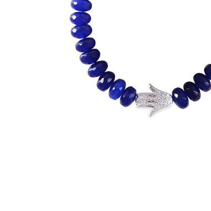 High five men's bracelet - Blue with silver